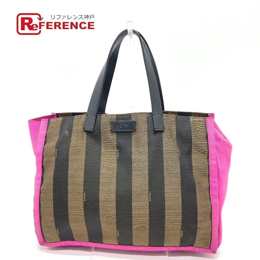 FENDI フェンディ ハンドバッグ ロゴ ペカン 8 BH 252 キャンバス ブラウン