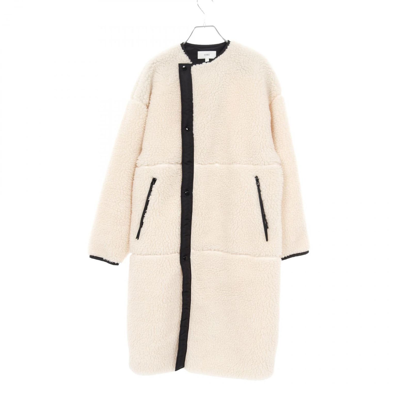 ハイク HYKE FAUX SHEARLING COAT ボア アイボリー その他 コート レディース Used A