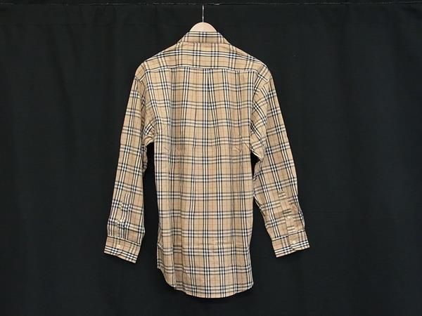 BURBERRY バーバリー ノバチェック コットン100％ 長袖 シャツ 表記サイズL 洋服 メンズ ブラウン系 FN6918
