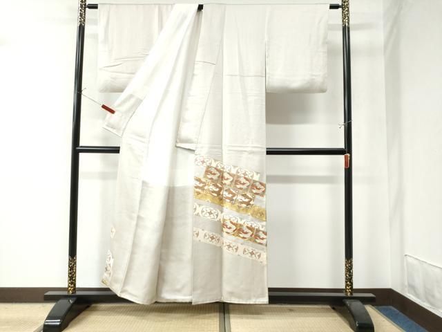 平和屋着物 豪華色留袖 駒刺繍 色紙双鶴花唐草文 金彩 正絹 CAAW8784yc