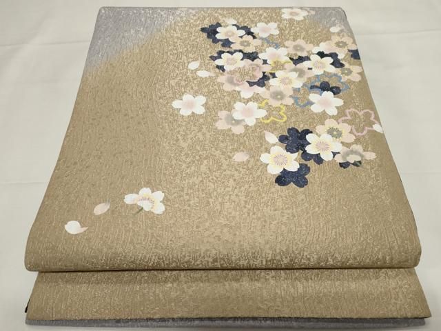 平和屋着物●太鼓柄袋帯　舞桜文　銀通し地　正絹　逸品　CAAZ0325dy 平和屋着物○太鼓柄袋帯 舞桜文 銀通し地 正絹 逸品 CAAZ0325dy - メルカリ