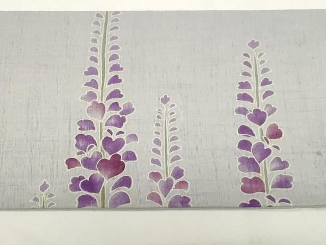 平和屋着物●九寸名古屋帯　紬地　枝垂れ藤　正絹　逸品　未使用　CAAZ0350dy 平和屋着物○九寸名古屋帯 紬地 枝垂れ藤 正絹 逸品 未使用 CAAZ0350dy
