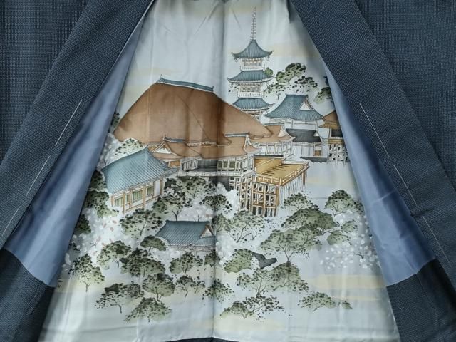 平和屋着物○男性 本場大島紬 アンサンブル 100亀甲 総詰め 正絹 逸品