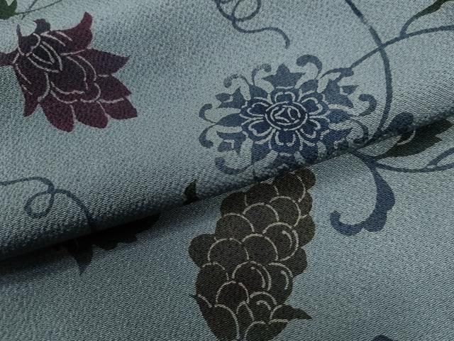 平和屋着物○宮内庁御用達 赤城右堂 小紋 型染め 本草木染 飛鳥更紗花