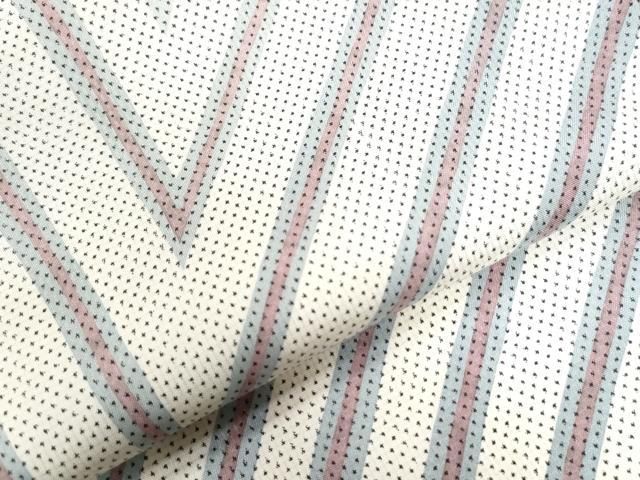 平和屋着物○本場大島紬 白大島 7マルキ 変わり縞 正絹 逸品