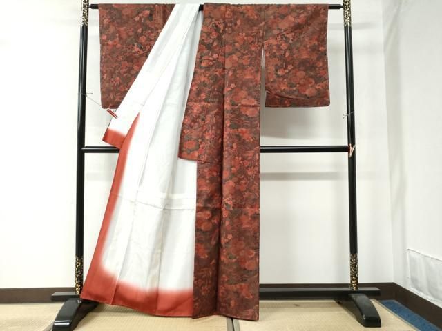 平和屋着物○石川県指定無形文化財 牛首紬 白山工房 手織り 古典泥染