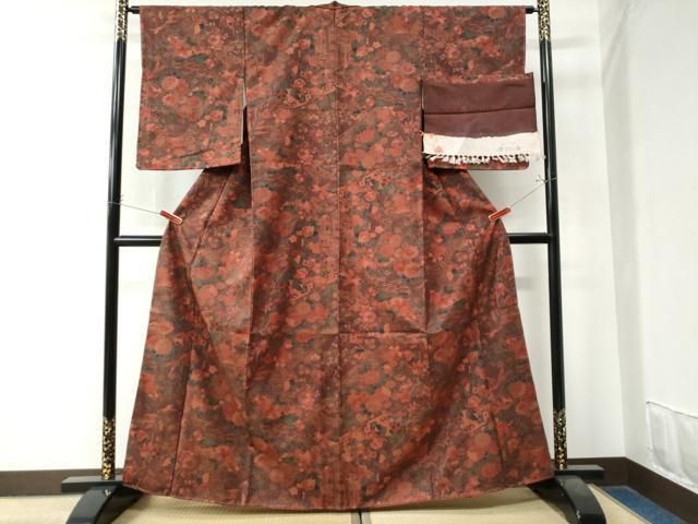 平和屋着物○石川県指定無形文化財 牛首紬 白山工房 手織り 古典泥染