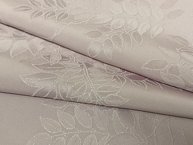 平和屋着物 上質な色無地 草花地紋 葡萄鼠色 鈴乃屋扱い 正絹 AABC0001zg