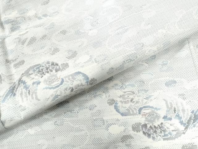平和屋着物○都喜ヱ門 本場大島紬 白大島 9マルキ 心よせる 藤絹織物