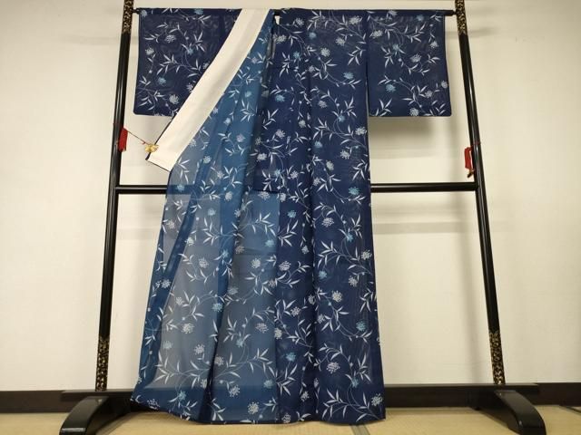 草花文 洗える着物