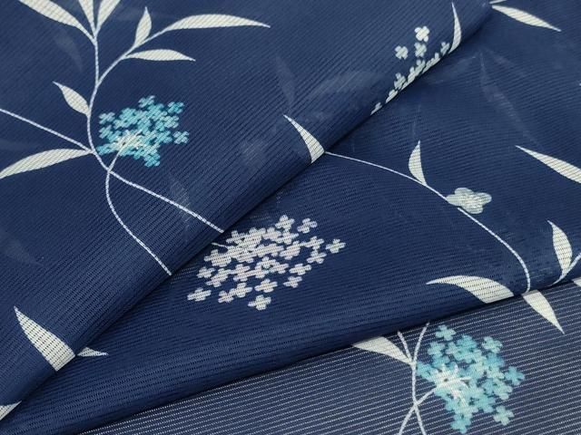 平和屋着物 夏物 小紋 絽 草花文 洗える着物 AABC1853jd