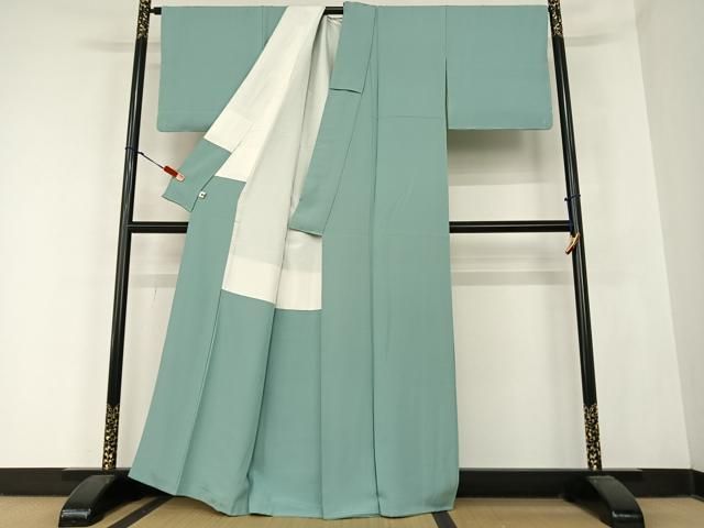 平和屋着物●塩月弥栄子　熊谷栄美子　色無地　水浅葱色　正絹　逸品　未使用　AABC0018zg 平和屋着物○塩月弥栄子 熊谷栄美子 色無地 水浅葱色 正絹 逸品 未使用