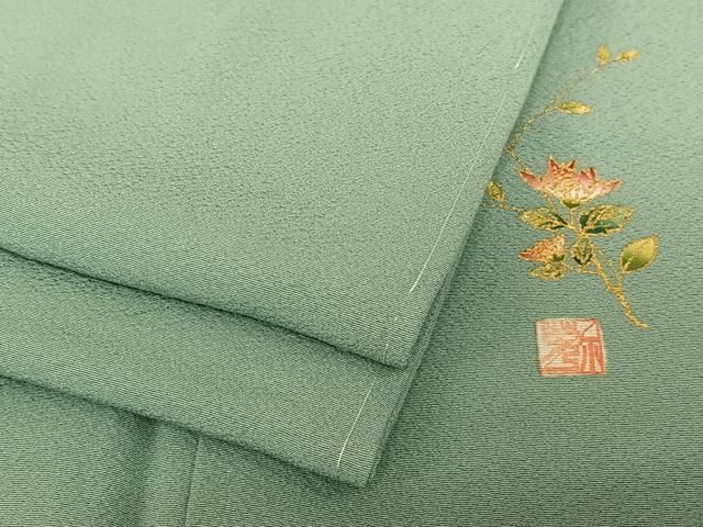 平和屋着物○塩月弥栄子 熊谷栄美子 色無地 水浅葱色 正絹 逸品 未使用