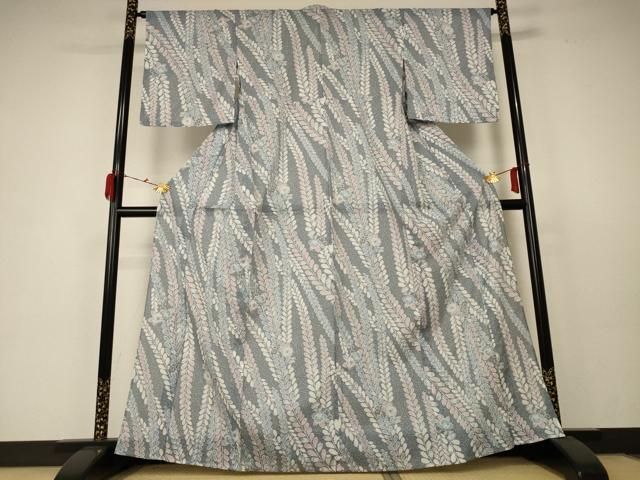 平和屋着物 夏物 小紋 絽 草花文 洗える着物 AABC1906jd