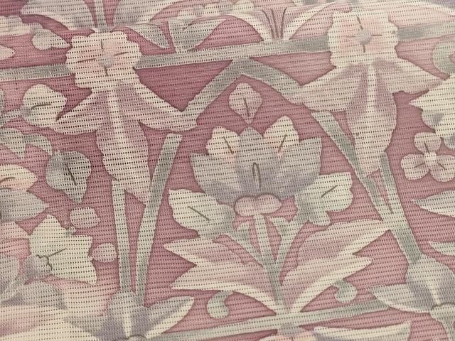 平和屋着物＊夏物 小紋 絽 草花文 洗える着物 AABC1907jd