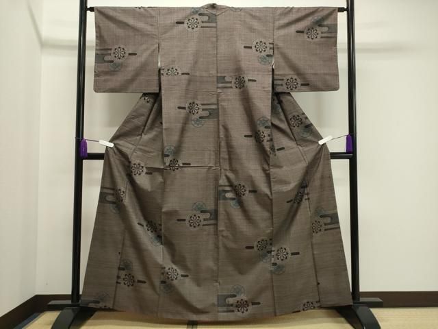 平和屋着物 本場大島紬 9マルキ 源氏車 正絹 CAAY8112gh