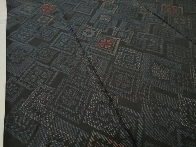 平和屋着物 本場大島紬 菱吉祥花文 正絹 CAAY8113gh WWW_MERCADOAVALIA_COM_BR