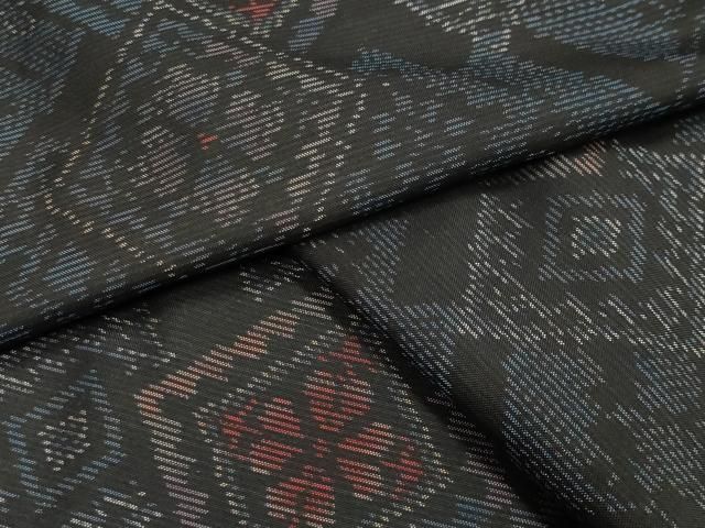 平和屋着物 本場大島紬 菱吉祥花文 正絹 CAAY8113gh