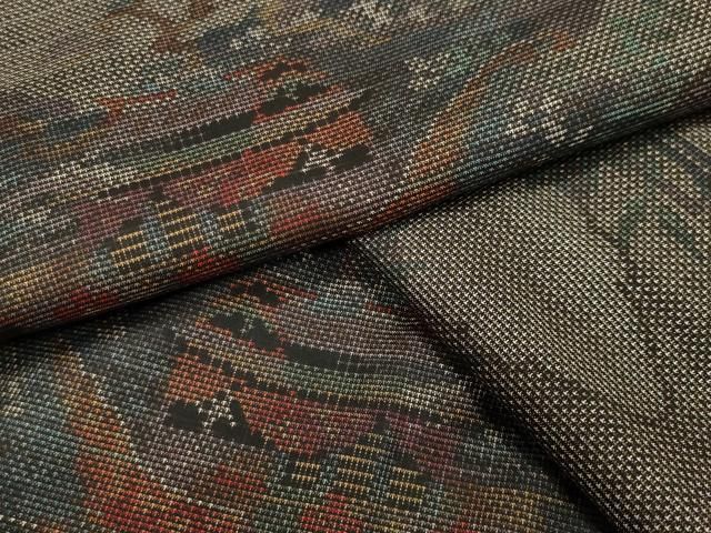 平和屋着物 本場大島紬 9マルキ 雲重ね風景文 正絹 CAAY8114gh