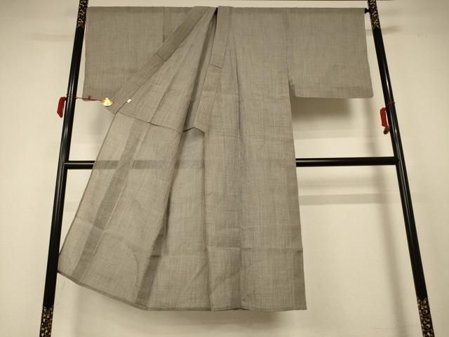 平和屋着物＊夏物 男性 本場小千谷ちぢみ 格子 麻 逸品 未使用  