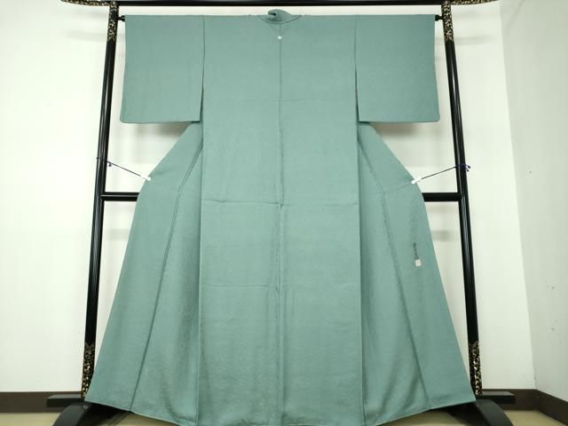 平和屋着物 上質な色無地 作家物 本草木染 草花地紋 錆鼠色 正絹 DAAY1492ps