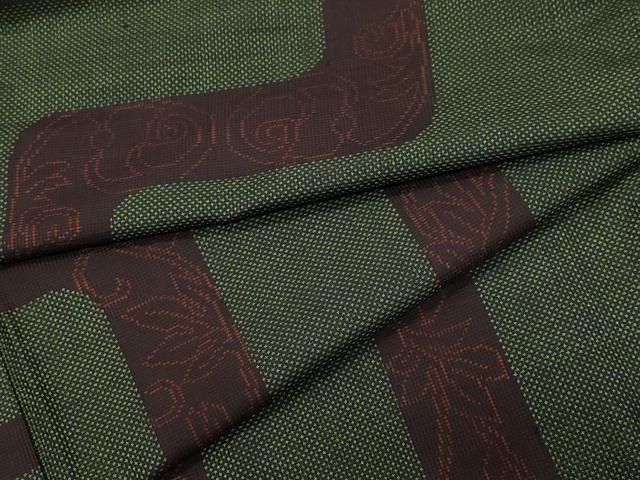 平和屋着物 本場大島紬 7マルキ 吉祥唐草文 正絹 CAAZ1060vf