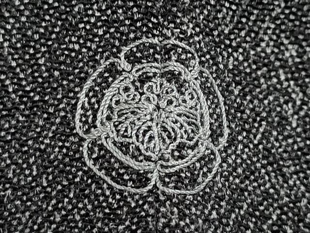 平和屋着物○江戸小紋 吉祥文 黒地 鬼しぼ縮緬 正絹 逸品 CAAZ1065vf