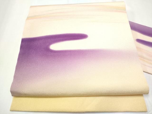 平和屋着物 九寸名古屋帯 作家物 創作集団彩 霞文 鬼しぼ縮緬 正絹 CAAZ4094hy