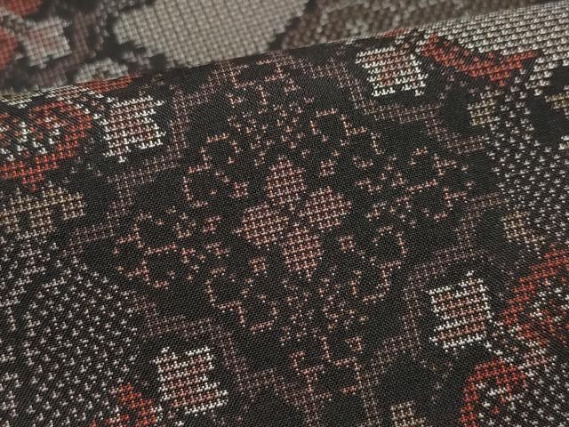 平和屋着物●本場大島紬　割り込み絣　花菱文　正絹　逸品　CAAZ1070vf 平和屋着物○本場大島紬 割り込み絣 花菱文 正絹 逸品 CAAZ1070vf