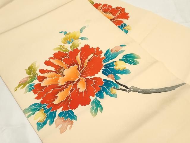 平和屋着物 塩瀬 九寸名古屋帯 草花文 金彩 CAAZ0371dy