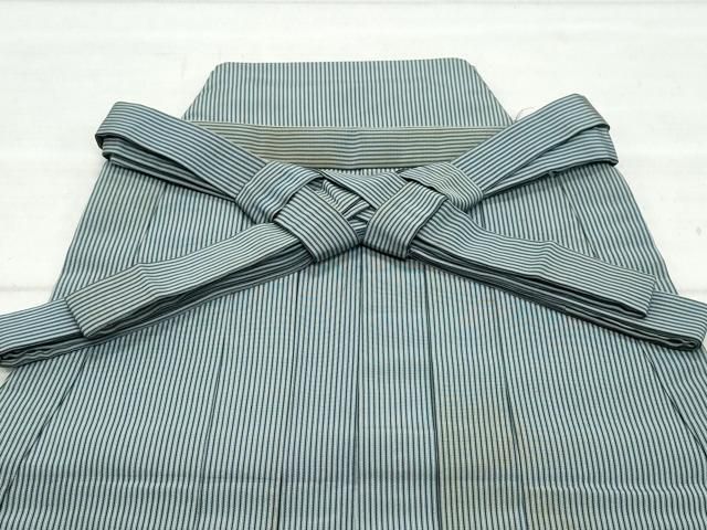 平和屋着物 男性 人間国宝 甲田栄佑 精好仙台平 馬乗り袴 縞 正絹 vf