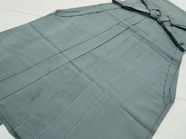 平和屋着物 男性 人間国宝 甲田栄佑 精好仙台平 馬乗り袴 縞 正絹 CAAZ1103vf