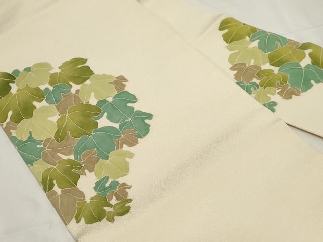 平和屋着物 九寸名古屋帯 舞葉文 鬼しぼ縮緬 正絹 CAAZ0382dy