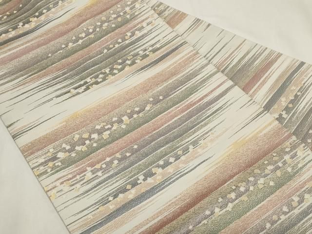 平和屋着物 九寸名古屋帯 箔散らし霞文 金糸 正絹 CAAZ0395dy