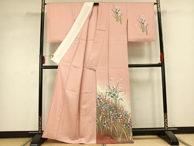 平和屋着物▽訪問着　単衣　草花文　暈し染め　金彩　正絹　逸品　AABC0567fy 平和屋着物▽訪問着 単衣 草花文 暈し染め 金彩 正絹 逸品 AABC0567fy