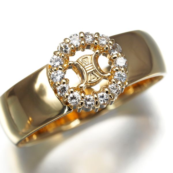 セリーヌ リング ダイヤ 0.16ct マカダム 12号 K18YG 179704