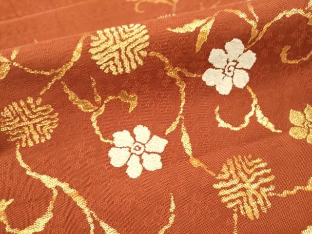 平和屋着物○六通柄 本袋帯 竹屋町笹鶴 本金 正絹 逸品 CAAZ4116hy