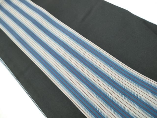 平和屋着物○全通柄袋帯 縫しぼり 間道 証紙付き 正絹 逸品 未使用