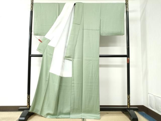 再入荷、送料無料。 平和屋着物 上質な色無地 山葵色 正絹 CAAZ3068yc 【安心の国内正規商品】