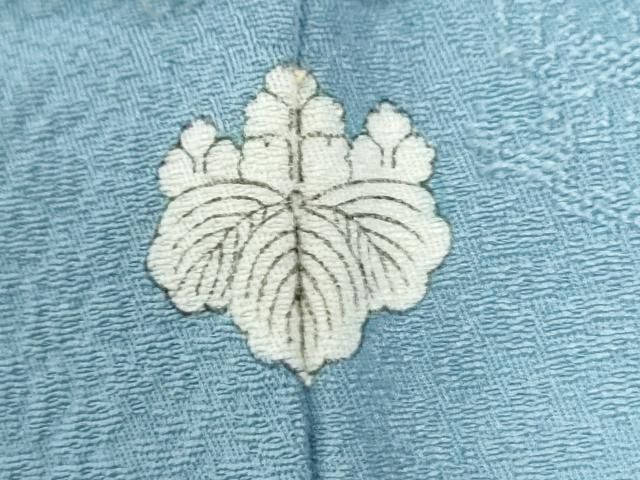 平和屋着物○上質な色無地 花尽くし地紋 浅縹色 正絹 逸品 未