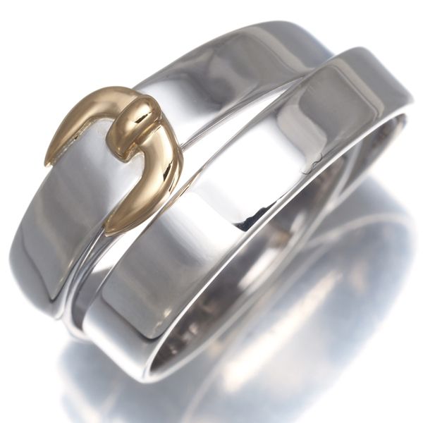 エルメス リング ダブルトゥルー ベルト 51号 シルバー925 K18YG 177587