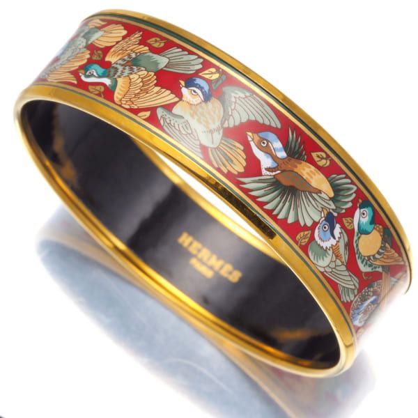 エルメス ブレスレット エマイユ 鳥 GM バングル 箱 179494