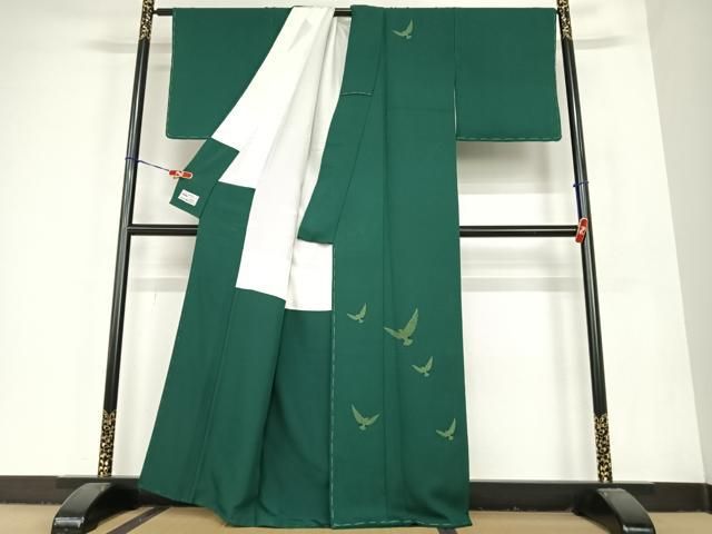 平和屋着物○染色作家 斉藤三才 訪問着 中国三大刺繍 スワトウ刺繍