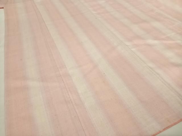 平和屋着物○紅花紬 米沢 新田英行 新田間道 縞 やまと誂製 正絹 逸品