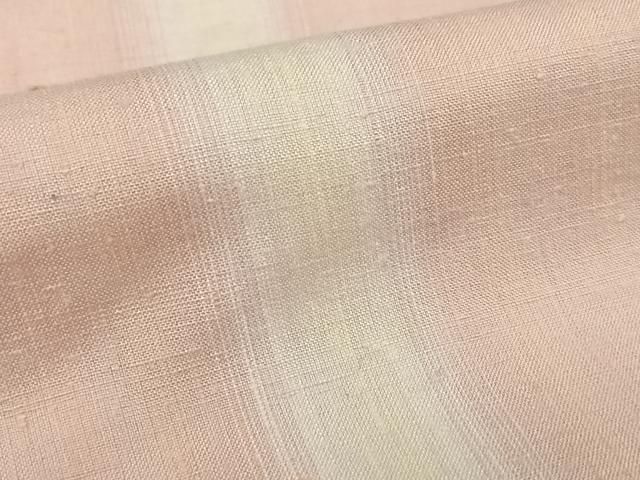 平和屋着物○紅花紬 米沢 新田英行 新田間道 縞 やまと誂製 正絹 逸品