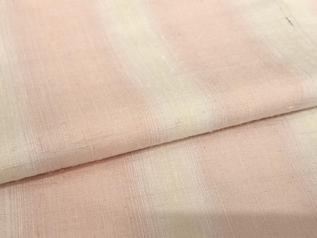 平和屋着物○紅花紬 米沢 新田英行 新田間道 縞 やまと誂製 正絹 逸品