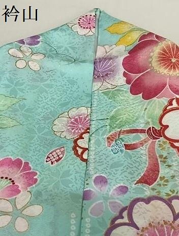 平和屋着物●小振袖　二尺袖　舞花文　金彩　洗える着物　AABC0218zg 平和屋着物○小振袖 二尺袖 舞花文 金彩 洗える着物 AABC0218zg - メルカリ