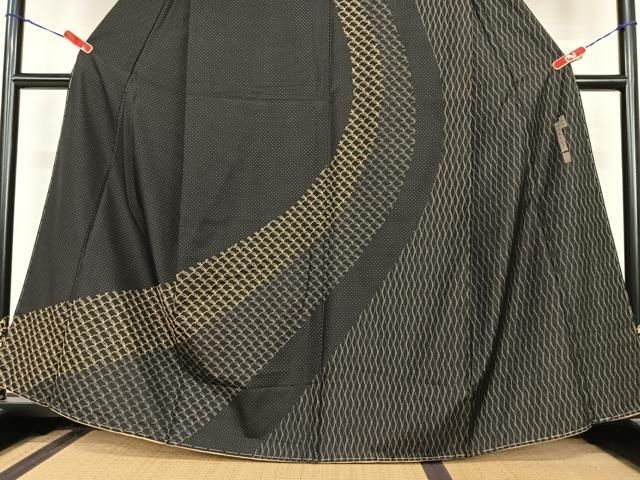 平和屋着物○二代目 川村久太郎 本場染大島紬 訪問着 刺繍 刺し子 青海