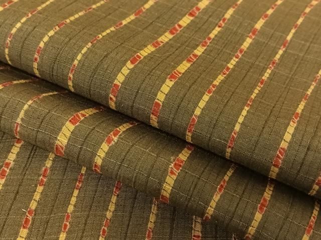 平和屋着物 伝統工芸士 七代目 吉澤与市 紬 変わり縞 正絹 AABC4803zg