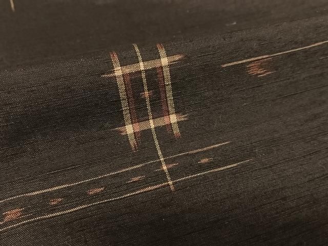 平和屋着物○国指定重要無形文化財 本場久米島紬 手織 井桁絣 正絹